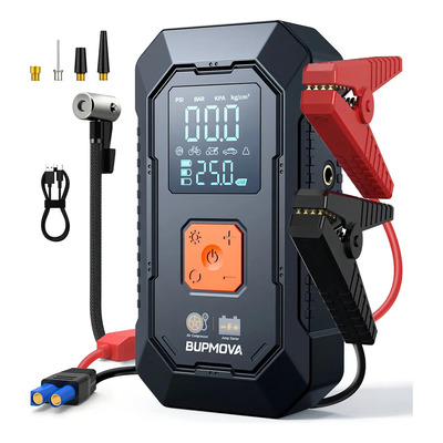 Arrancador De Batería Portátil 6000a Para Auto Con Inflador 150psi De Neumáticos Y Led Pantalla, 3 Modos De Iluminación Y Modo Sos Para Automóvil Moto Camioneta Cortacésped Colchón Inflable Baloncesto | Envío gratis