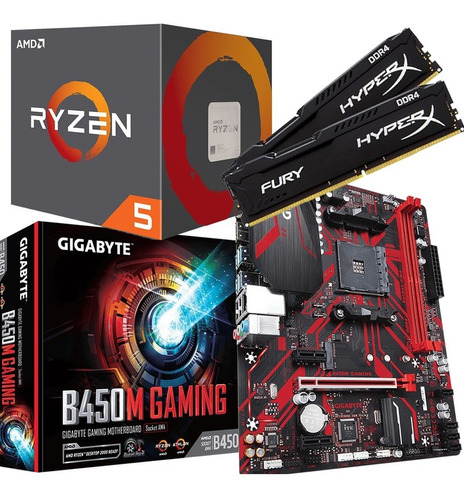 Kit Gigabyte B450m Gaming + Ryzen R5 5500 + Fury 16gb Ddr4