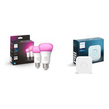 Philips Hue Paquete De 2 Bombillas Inteligentes A19 De Lú