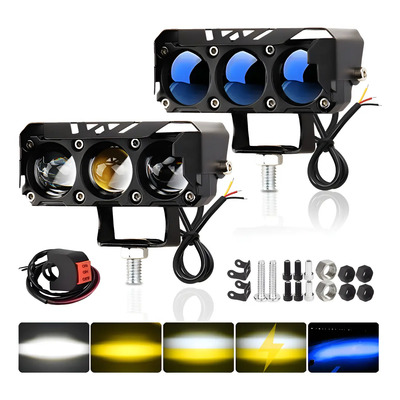 Moto Led Foco Un Carácter 3 Cuentas Lente Azul Ojo De Diablo