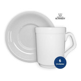 Set 6 Jarro Jarrito Cafe Americano + Plato Porcelana Schmidt