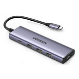 Usb-c To Hdmi+3*usb 3.0 A+pd Power Converter With Pd Hdmi