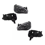 2 Faros Negro Cuarto Liso Dfzp Corsa 2003 2004 2005 2006