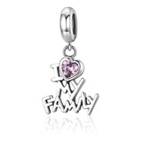 Charm Dije I Love My Family Familia Tipo Fabricado Plata 925