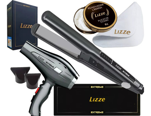 Kit Prancha Lizze Extreme + Secador Lizze Extreme 2400w Novo