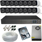 Kit Cftv 16 Câmeras Full Hd 2 Mp 1080p Dvr 16 Canais Hd 1 Tb