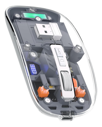 Mouse Inalambrico Rechargeable Transparente Bluetooth 2.4 G