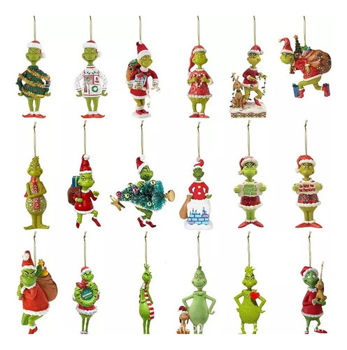 18grinch Colgante De Resina Decoración Del Árbol De Navidad