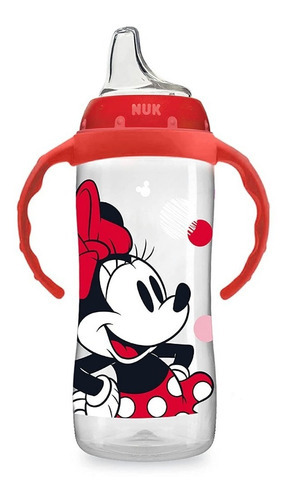 Tetero De Entrenamiento Nuk Minnie - Mickey 10 Oz Silicona Color Rojo