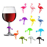 Marcadores De Copas De Vino Flamingo (12 Piezas)