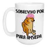 Taza Grande Cheems Doge Perrito Sobrevivo Por Pura Amsieda