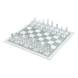 Juego De Ajedrez De Cristal Piezas De Tablero De Los 25x25cm