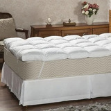 Pillow Top 15% Plumas 85% Penas De Ganso King  200x200cm Cor Branco Desenho Do Tecido Liso