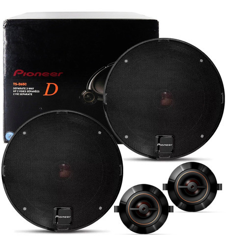 Kit 2 Vias Pioneer 6  Polegadas Woofer Ts-d65c Cor Preto