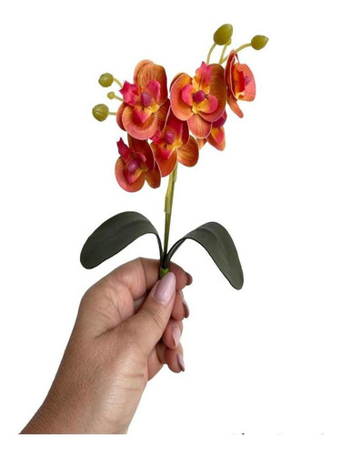 Kit 5 Mini Orquídeas Siliconada Artificial Decoração Festa