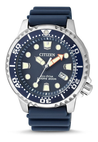 Relógio Citizen Masculino Eco-drive Blue Marine Divers 200 M Cor Da Correia Azul Cor Do Bisel Azul Cor Do Fundo Azul