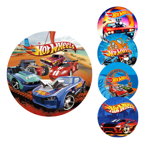 Painel De Festa Redondo Sublimado Diversos Tema Hotwheels