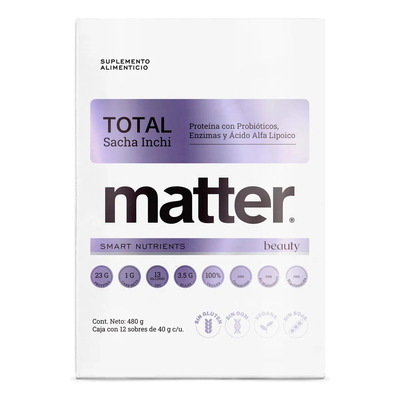 Matter Beauty Total Proteína Sacha Inchi Probioticos Enzimas Sabor Caja c\u002F12 sobres cada sabor | MercadoLibre