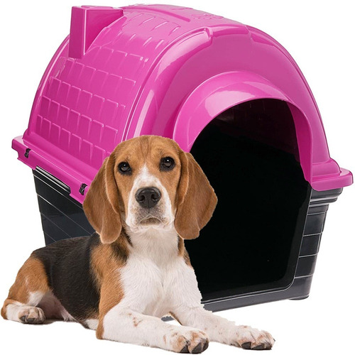 Casinha Pet Cães Gatos Grande N5 Rosa Iglu Cama Resistente