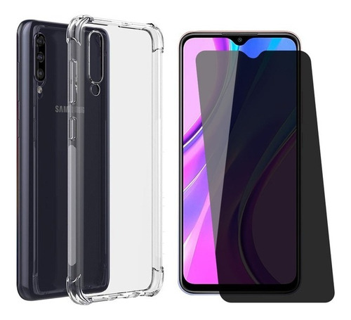 Kit Capa Anti Impacto Para Galaxy A70 + Pelicula Privacidade