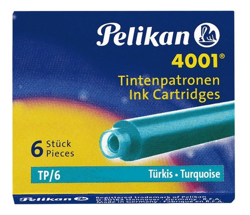 Tinta Para Pluma Fuente Pelikan 4001 - Cartridges - Turquesa