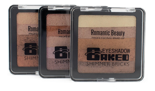 Sombra De Ojos Shimmer Bricks Romantic Beauty 3 Unidades