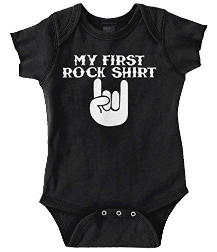 My First Rock - Mameluco Para Beb Para Nios O Nias, Negro, 6