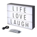 Cartel Luminoso Led Mediano Lightbox Cinema Con Letras Usb