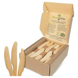 Pack 100 Cuchillos Desechables Compostable Madera