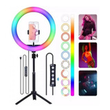 Aro De Luz Rgb 30 Cm Led Flash Fotografía Selfie + Trípode