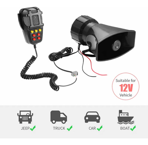 Sirena Alarma Para Auto 12 V Diferentes Tonos Con Control