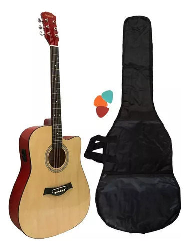 Guitarra Acustica Electroacústica Sunset Fk60eq + Funda Puas