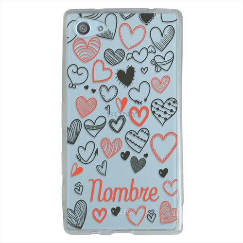 Funda Sony Xperia Corazones Personalizada Tu Nombre