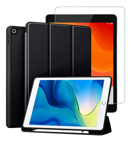 Funda Soft Tpu Reforzada Para iPad 10.2 Gen 7/8/9 + Vidrio