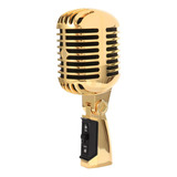Microfone Profissional Clássico Vintage Com Fio (ouro) Color Fix