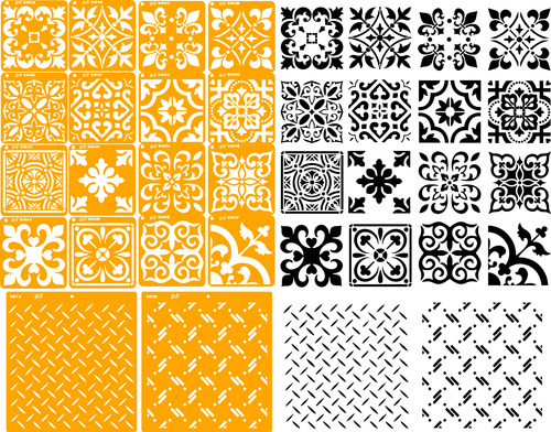 Stencils Plantillas Mosaico Mayolicas Azulejos 18 Diseños 