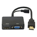 Cablecc Hdmi A Vga Y Hdmi Hembra Splitter Con Adaptador De C