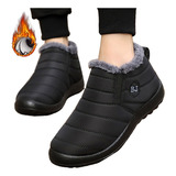 Botas De Neve Forradas Furry Boat Impermeáveis Para Frio Ext