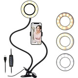 Ring Light De Mesa 2 Em 1 Com Suporte De Celular Selfie Etc