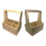 2 Cajas Porta Cervezas Madera Mdf = 1 Con + 1 Sin Divisiones