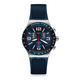 Reloj Swatch De Hombre Azul Blue Grid Yvs454