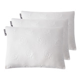 3 Almohadas Blancas Memory Foam Estándar Anti Acaros