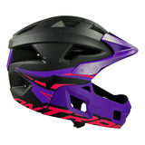 Casco Para Niños Ontrail Racer Negro Morado S Bicicross Bmx