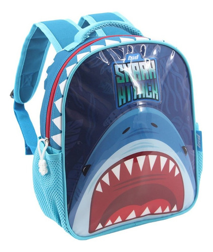 Mochila Escolar Niños Nene Colegio Reforzada Jardin Tiburon Color Azul