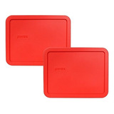 Pyrex 7211-pc Tapa Roja 6 Copa Rectangular De Plástico 