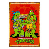 1 Cartel Metal Aluminio Serie Retro Tortugas Ninjas, 40x28 