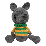 Amigurumi Conejo Gris Muñeco Apego A Crochet 