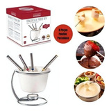 Aparelho De Fondue Porcelana Queijo Chocolate 8 Peças