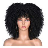 Peruca Lace Wig Afro Castanho Cacheada 40 Cm