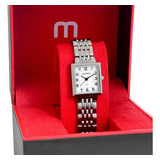 Relógio Mondaine Feminino Quadrado Prata Fashion Casual Cor Da Correia Prateado Cor Do Bisel Prateado Cor Do Fundo Branco